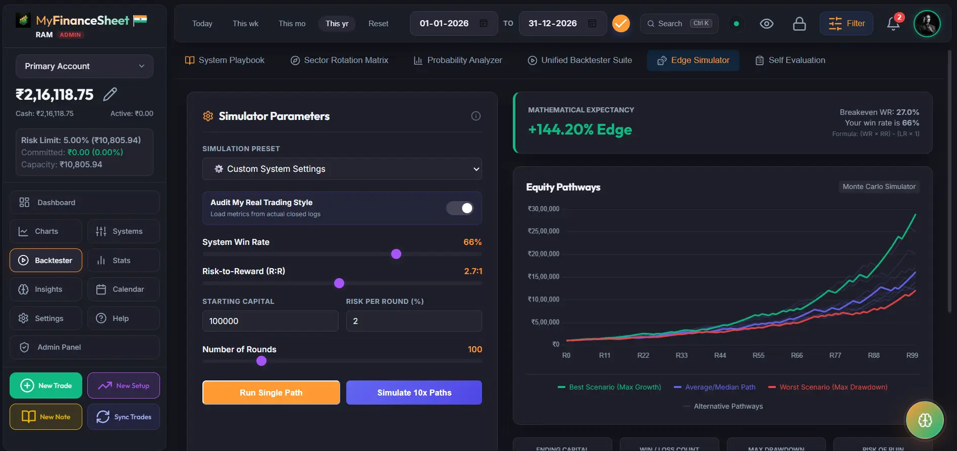 Simulator Parameters Setup